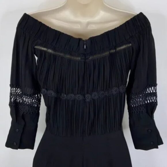 NEW - ELLIATT Memory Jumpsuit in Black with Lace Applique Detail - Picture 4 of 4